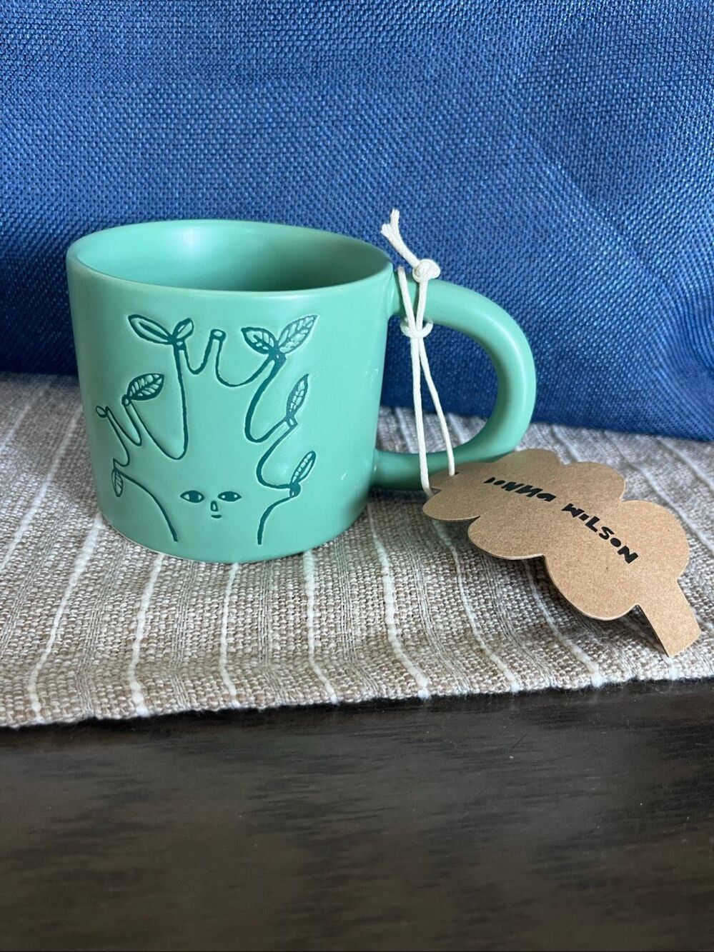 NWT Donna Wilson Green Tree Mug Stoneware Ceramic